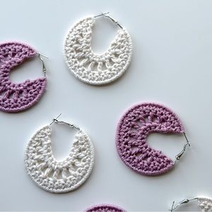 White Crochet Earrings